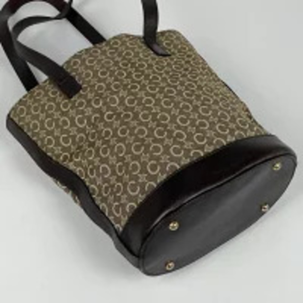 Celine Shoulder Tote Bag C Brown Macadam Canvas Brown